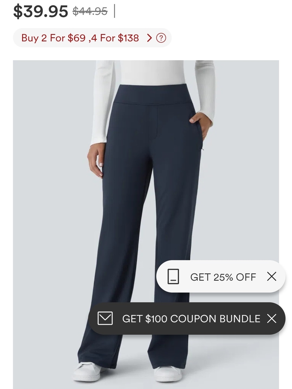 HALARA Flex Wide-Leg Pull-On Pants